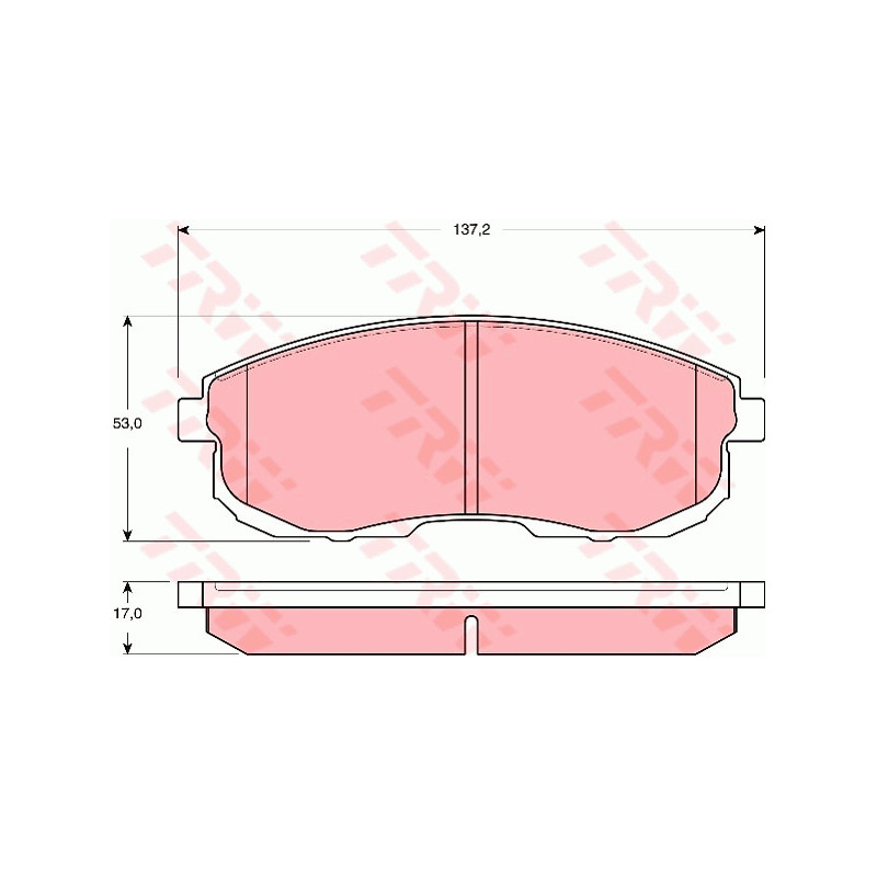 Jeu de quatre plaquettes de frein à disque TRW