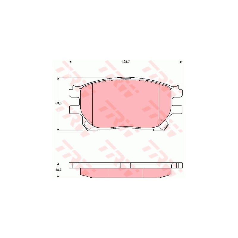 Jeu de quatre plaquettes de frein à disque TRW