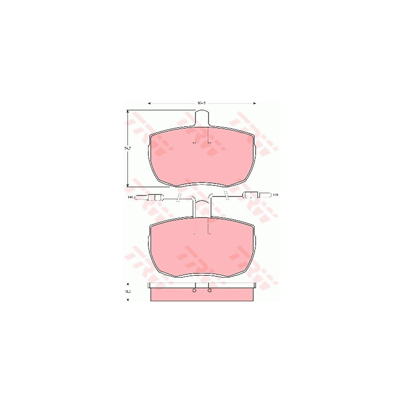 Jeu de quatre plaquettes de frein à disque TRW