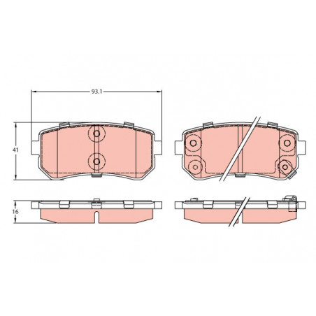 Jeu de quatre plaquettes de...