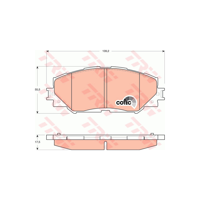 Jeu de quatre plaquettes de frein à disque TRW