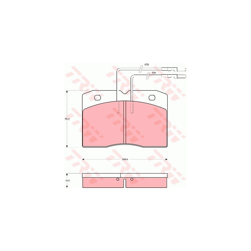 Jeu de quatre plaquettes de frein à disque TRW