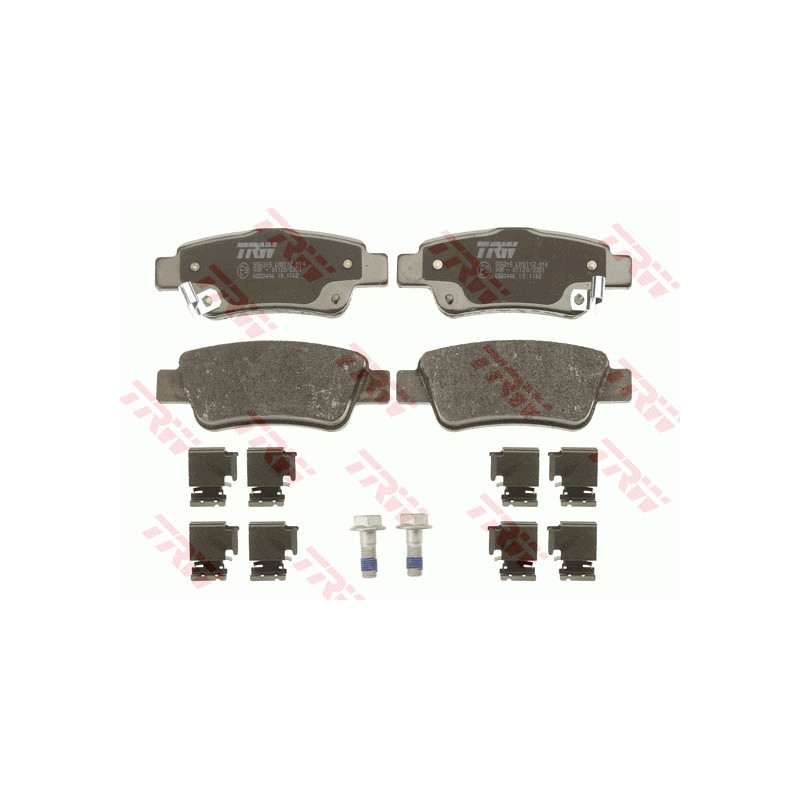 Jeu de quatre plaquettes de frein à disque TRW