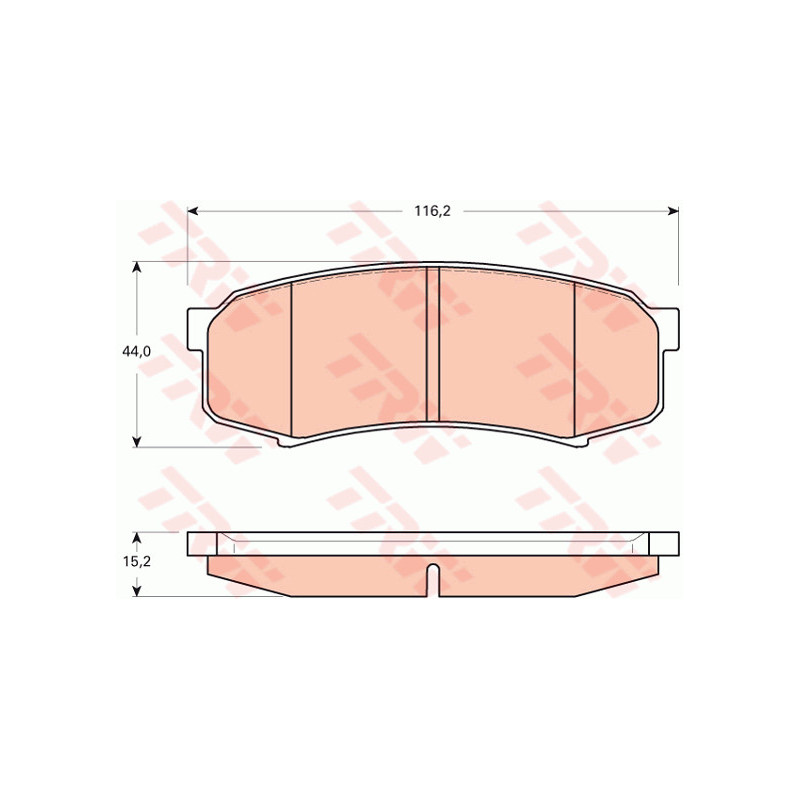 Jeu de quatre plaquettes de frein à disque TRW