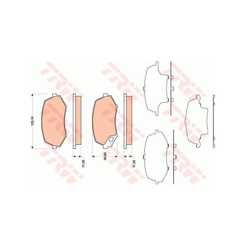 Jeu de quatre plaquettes de frein à disque TRW