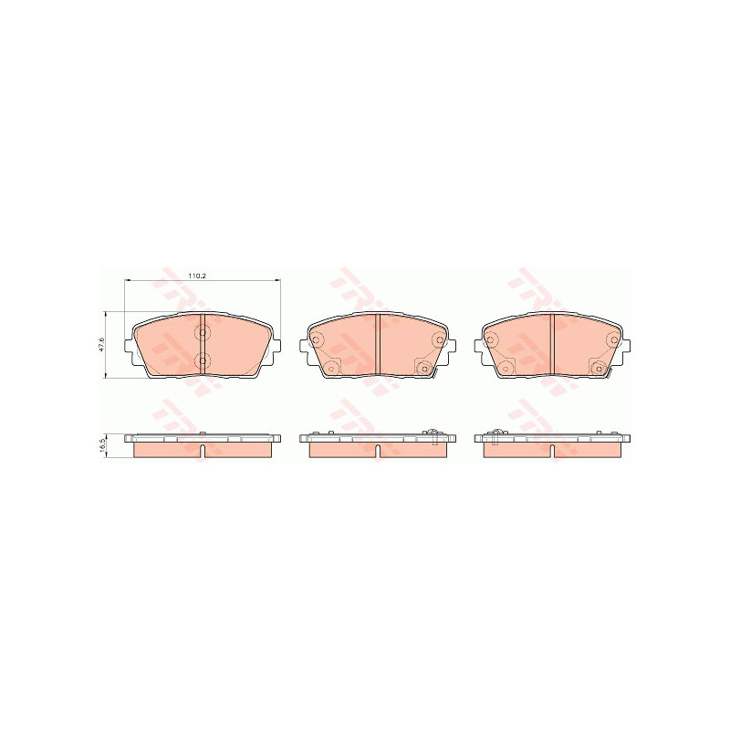Jeu de quatre plaquettes de frein à disque TRW