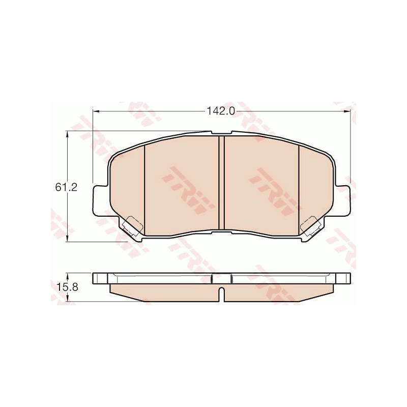 Jeu de quatre plaquettes de frein à disque TRW
