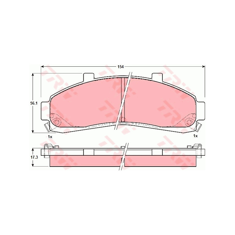 Jeu de quatre plaquettes de frein à disque TRW