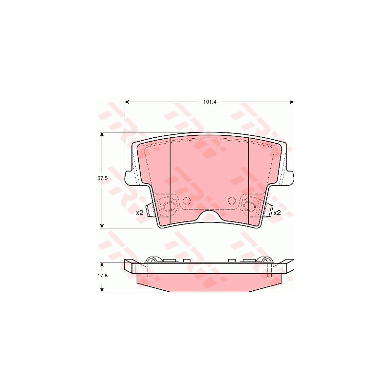 Jeu de quatre plaquettes de frein à disque TRW