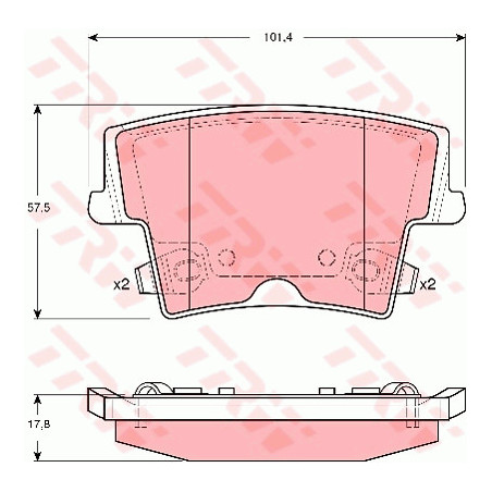 Jeu de quatre plaquettes de frein à disque TRW