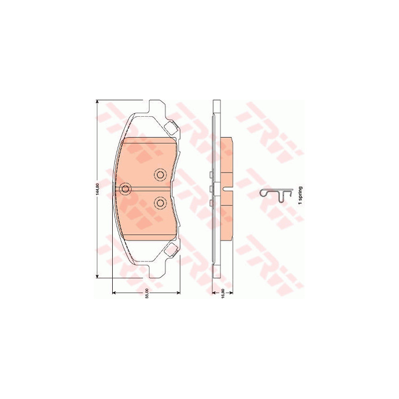 Jeu de quatre plaquettes de frein à disque TRW