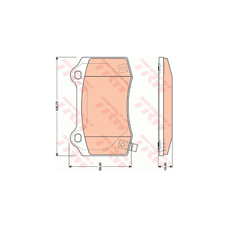 Jeu de quatre plaquettes de frein à disque TRW