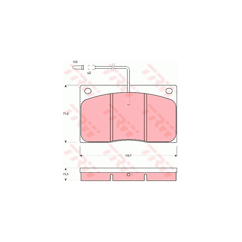 Jeu de quatre plaquettes de frein à disque TRW
