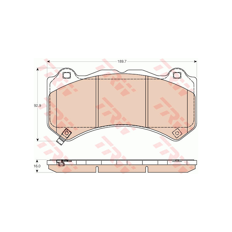 Jeu de quatre plaquettes de frein à disque TRW