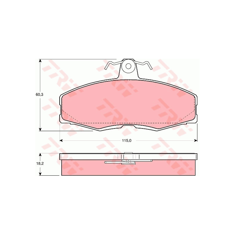 Jeu de quatre plaquettes de frein à disque TRW