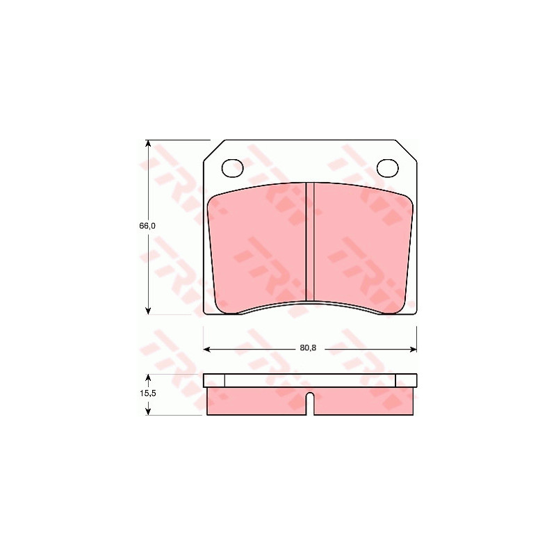 Jeu de quatre plaquettes de frein à disque TRW