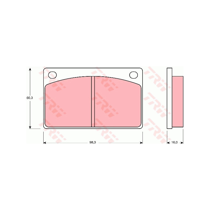 Jeu de quatre plaquettes de frein à disque TRW