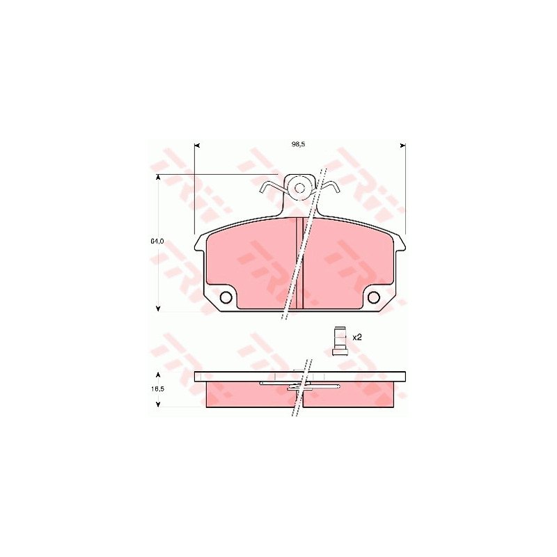Jeu de quatre plaquettes de frein à disque TRW