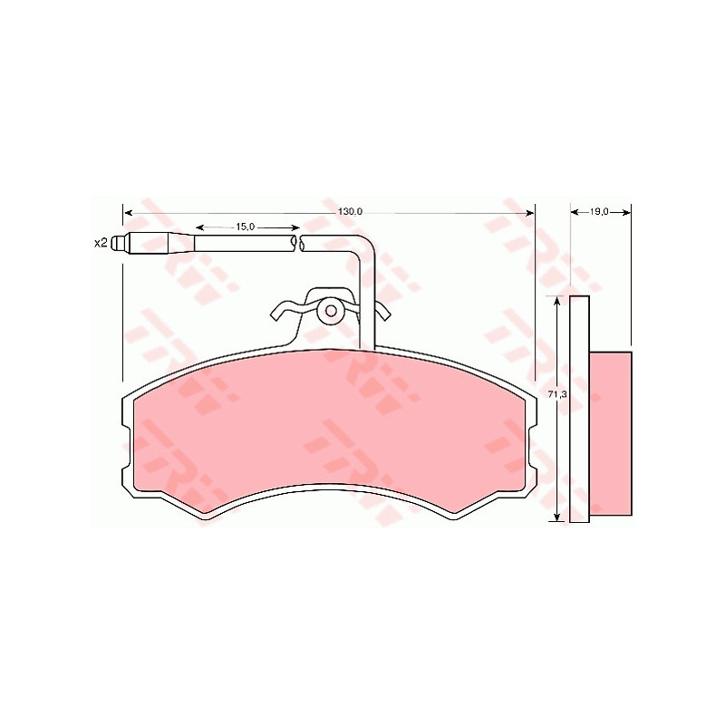 Jeu de quatre plaquettes de frein à disque TRW