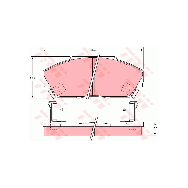 Jeu de quatre plaquettes de frein à disque TRW