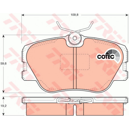 Jeu de quatre plaquettes de frein à disque TRW