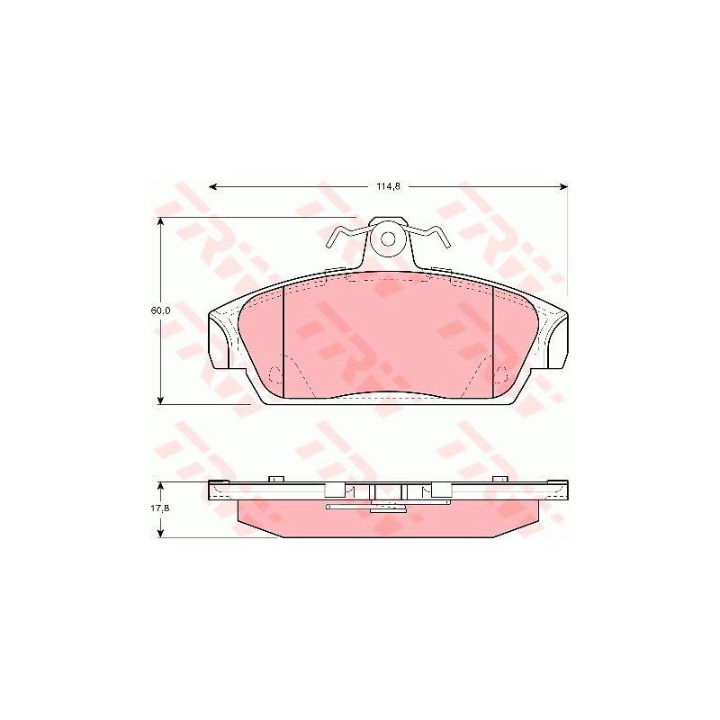 Jeu de quatre plaquettes de frein à disque TRW