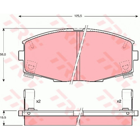Jeu de quatre plaquettes de frein à disque TRW