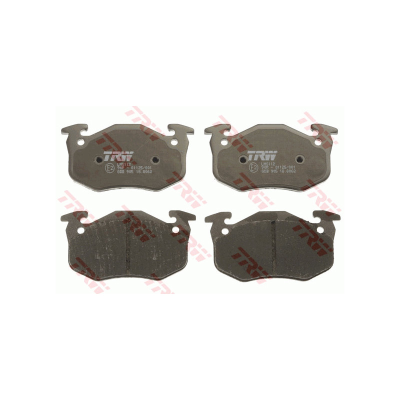 Jeu de quatre plaquettes de frein à disque TRW
