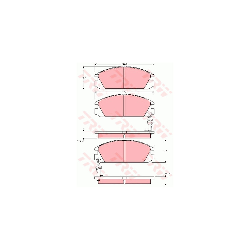 Jeu de quatre plaquettes de frein à disque TRW