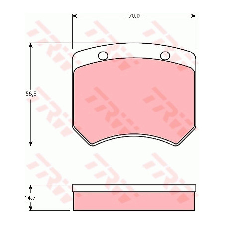 Jeu de quatre plaquettes de frein à disque TRW