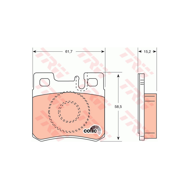 Jeu de quatre plaquettes de frein à disque TRW