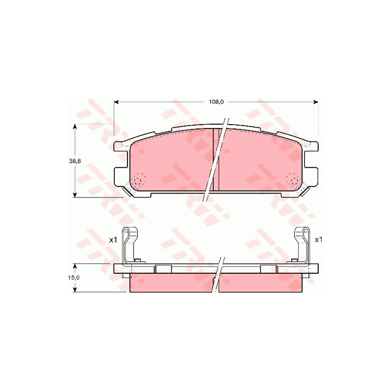 Jeu de quatre plaquettes de frein à disque TRW