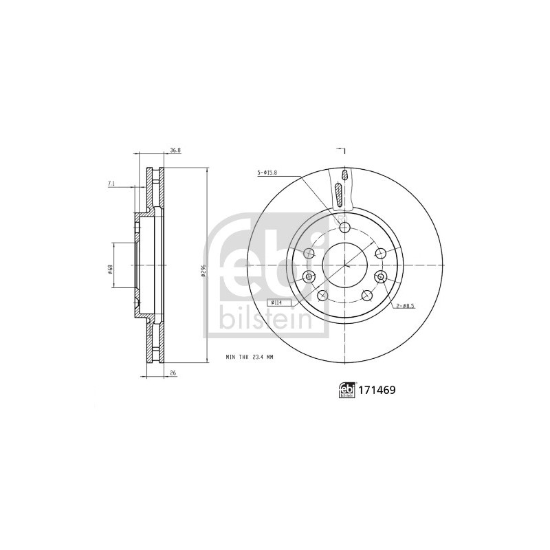 Jeu de 2 disques de frein FEBI BILSTEIN