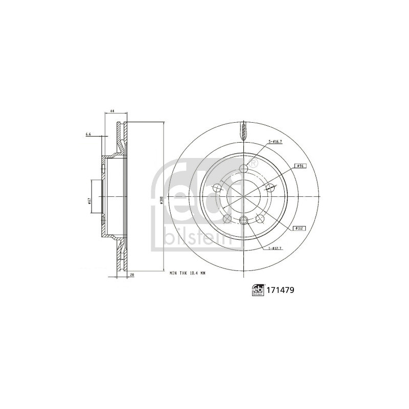 Jeu de 2 disques de frein FEBI BILSTEIN