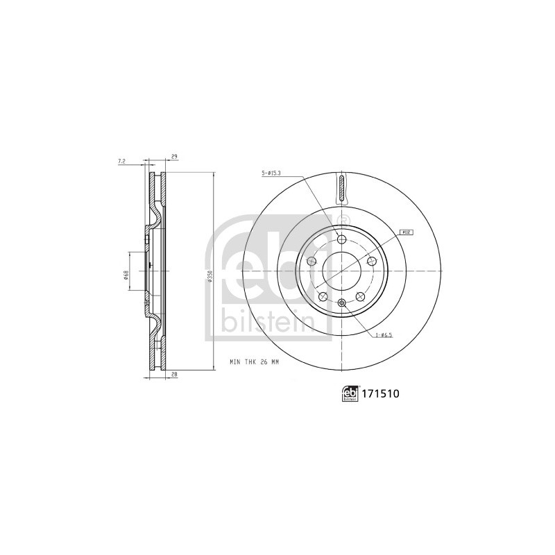 Jeu de 2 disques de frein FEBI BILSTEIN