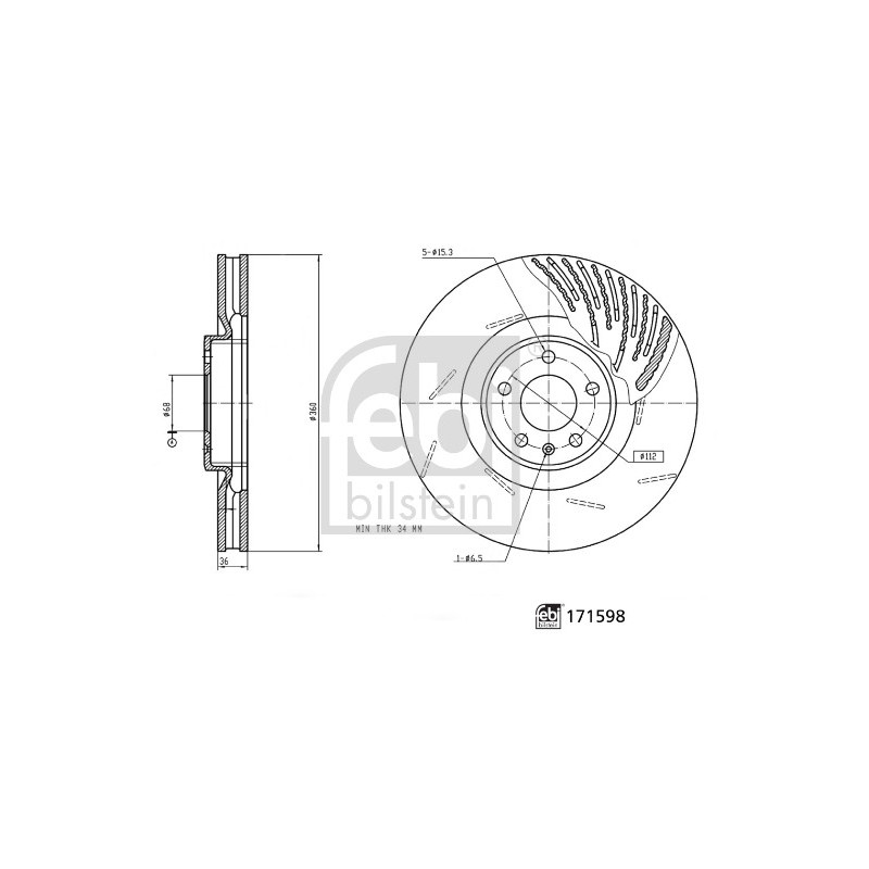 Jeu de 2 disques de frein FEBI BILSTEIN