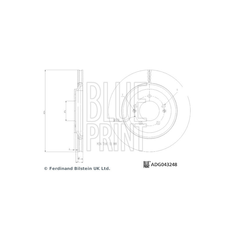 Jeu de 2 disques de frein BLUE PRINT