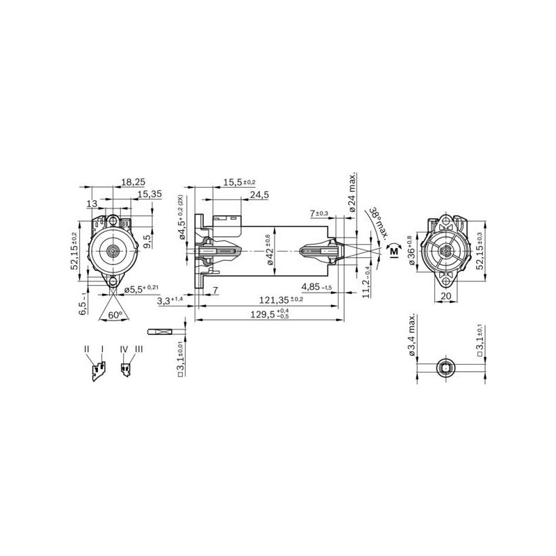 Moteur électrique (réglage de siège) BOSCH