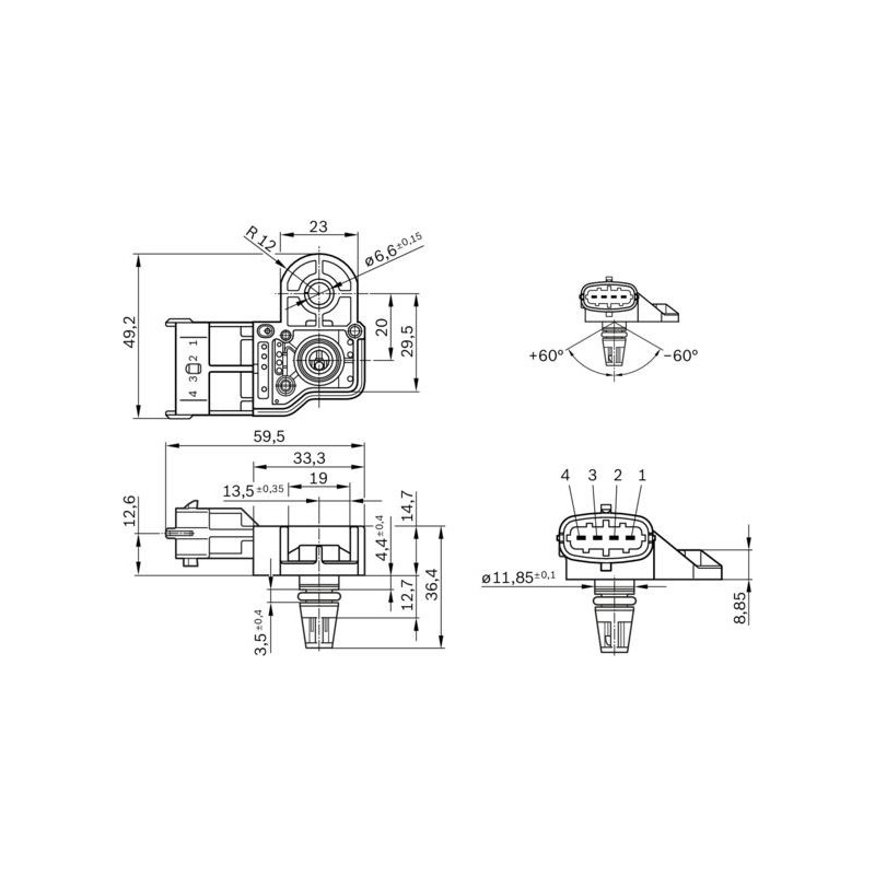 Capteur de pression d'air et de suralimentation (MAP) BOSCH