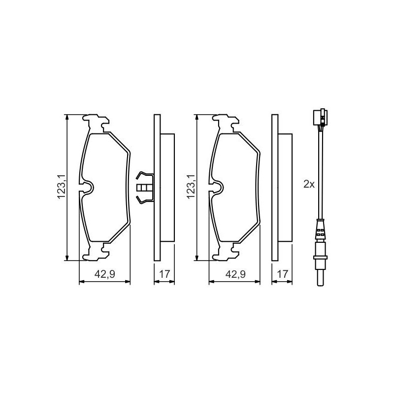 Jeu de quatre plaquettes de frein à disque BOSCH