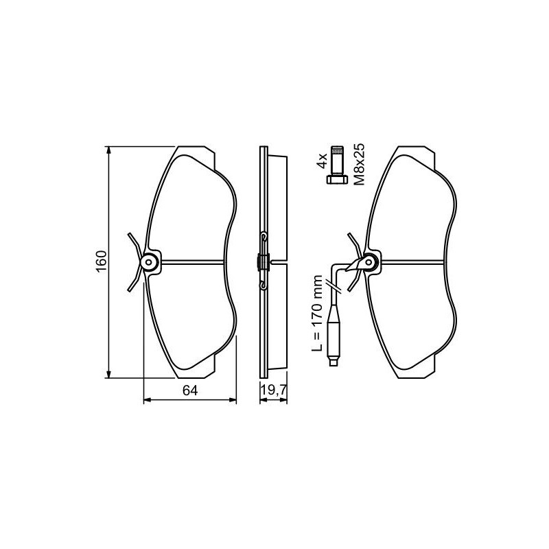 Jeu de quatre plaquettes de frein à disque BOSCH