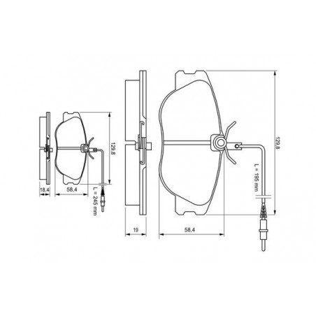 Jeu de quatre plaquettes de frein à disque BOSCH