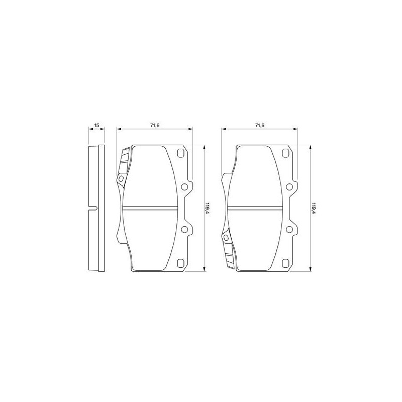 Jeu de quatre plaquettes de frein à disque BOSCH