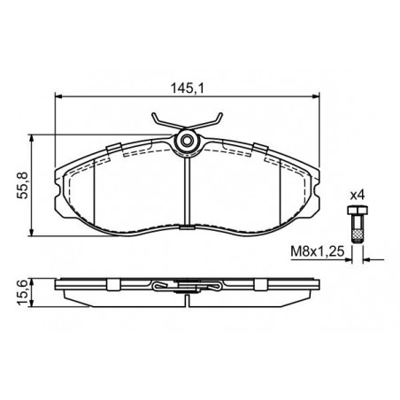 Jeu de quatre plaquettes de frein à disque BOSCH