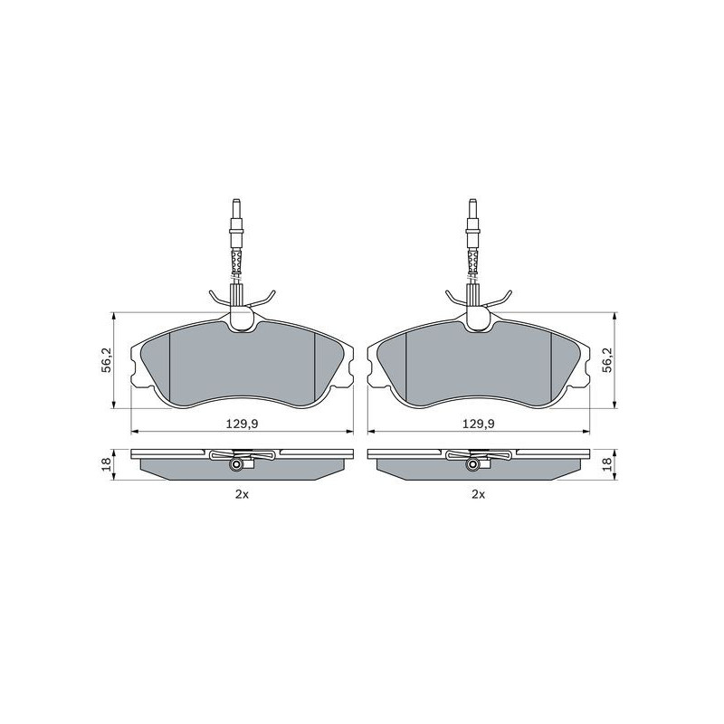 Jeu de quatre plaquettes de frein à disque BOSCH