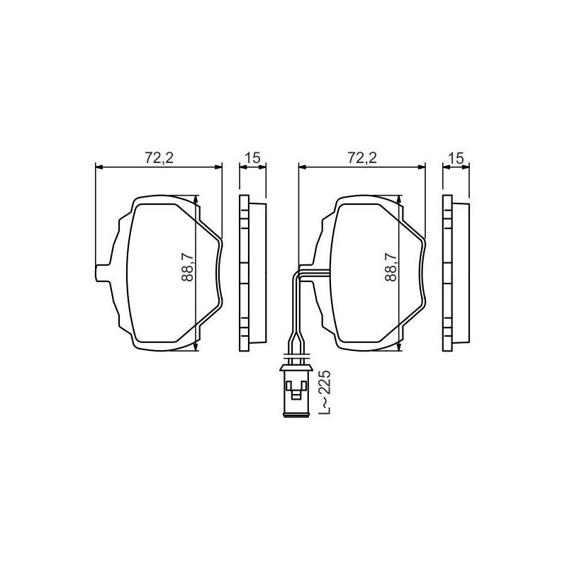 Jeu de quatre plaquettes de frein à disque BOSCH