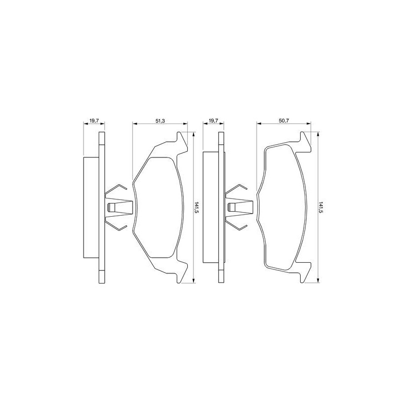Jeu de quatre plaquettes de frein à disque BOSCH