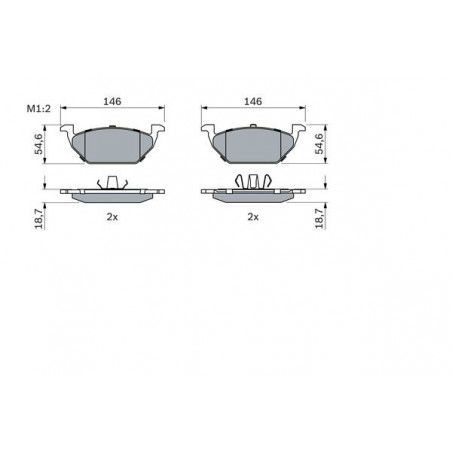 Jeu de quatre plaquettes de frein à disque BOSCH