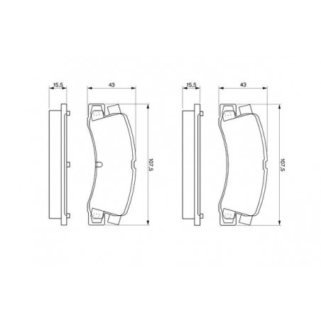 Jeu de quatre plaquettes de frein à disque BOSCH