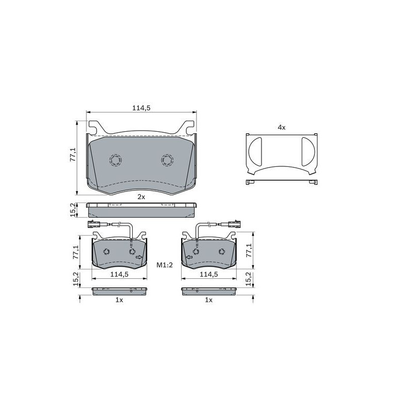 Jeu de quatre plaquettes de frein à disque BOSCH
